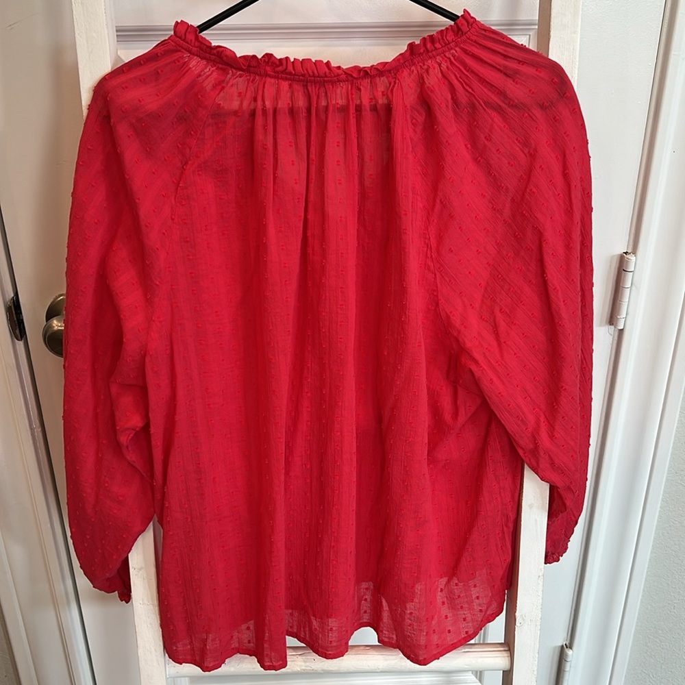 J. Crew Women’s 2X Red Blouse - Picture 3 of 13